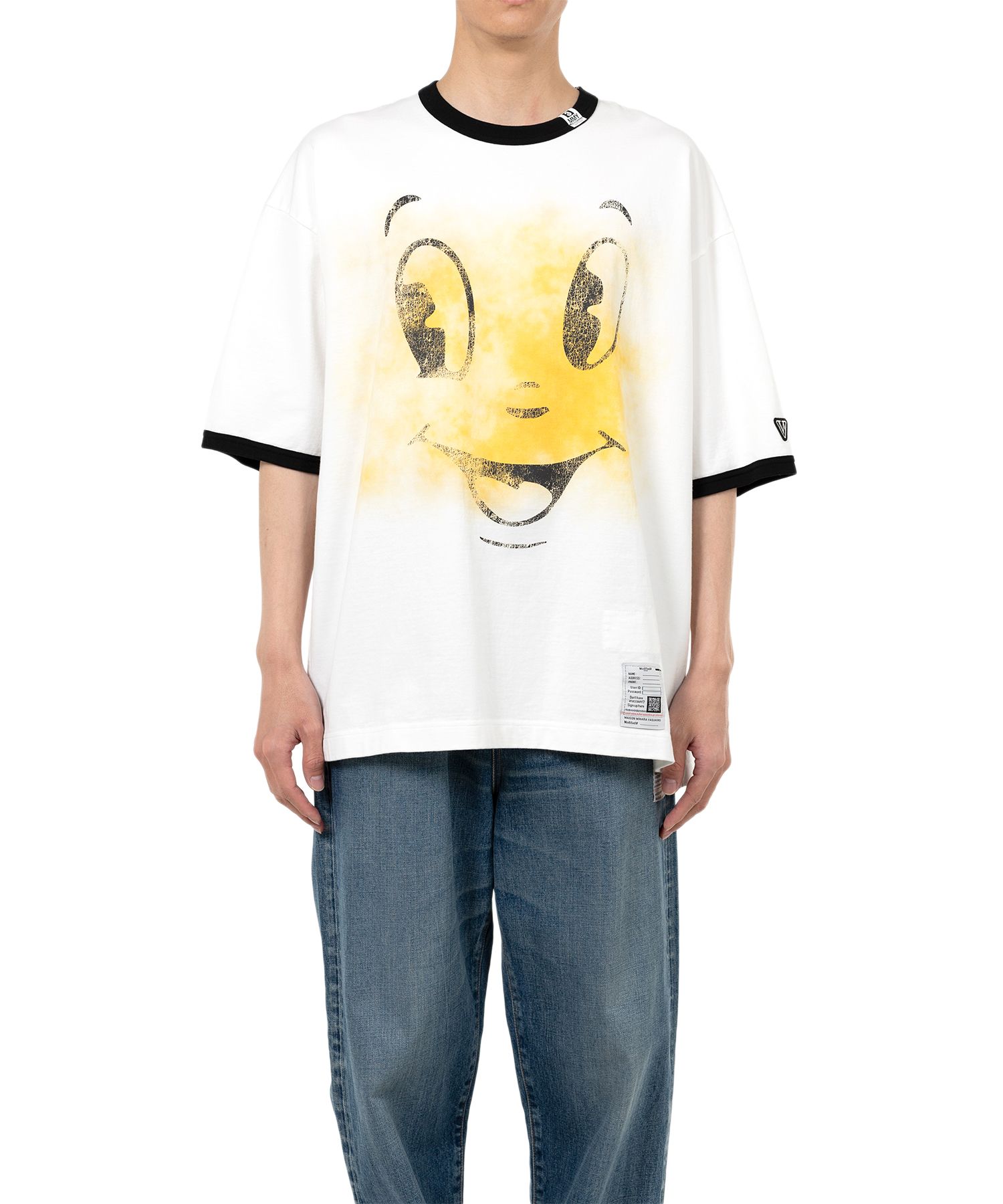 Happy Face Printed Ringer T-shirt