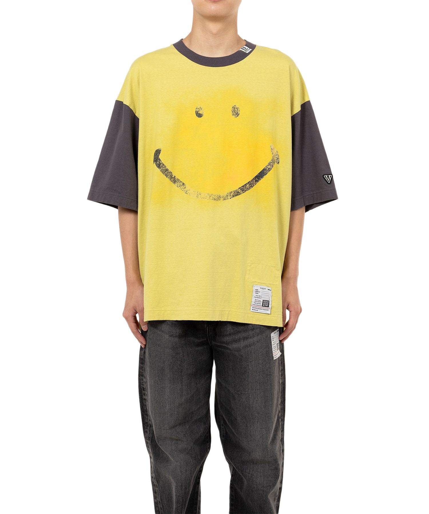 Smily Face Printed Ringer T-shirt