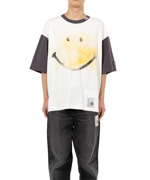 Smily Face Printed Ringer T-shirt