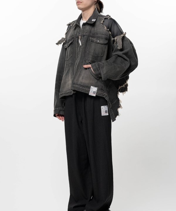 Check Shirt Layered Denim Jacket