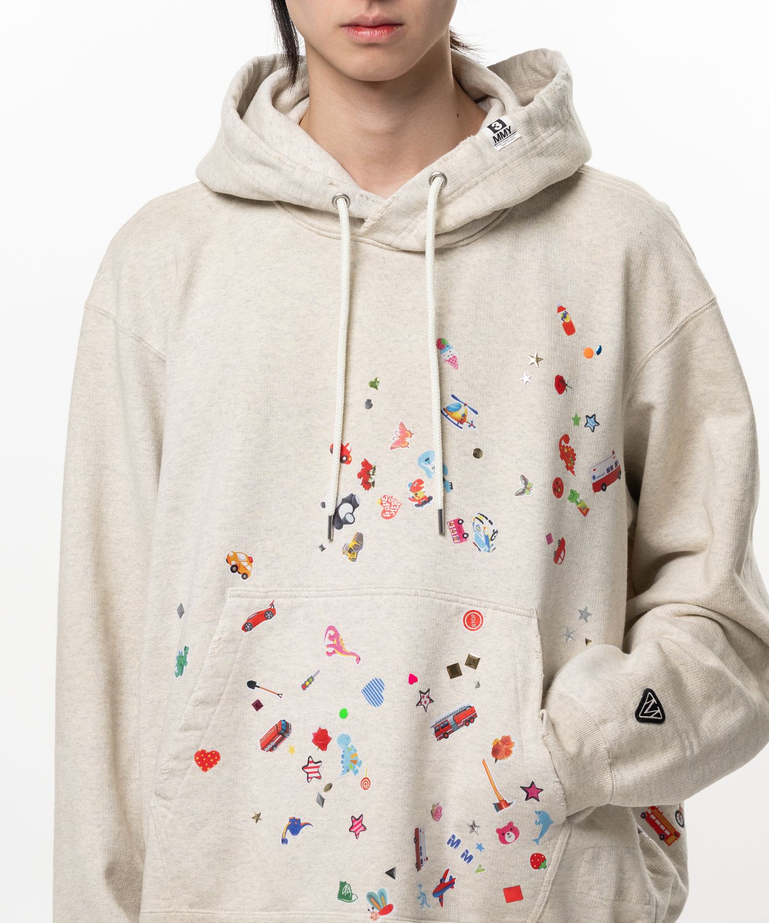Kids Sticker Printed Hoodie