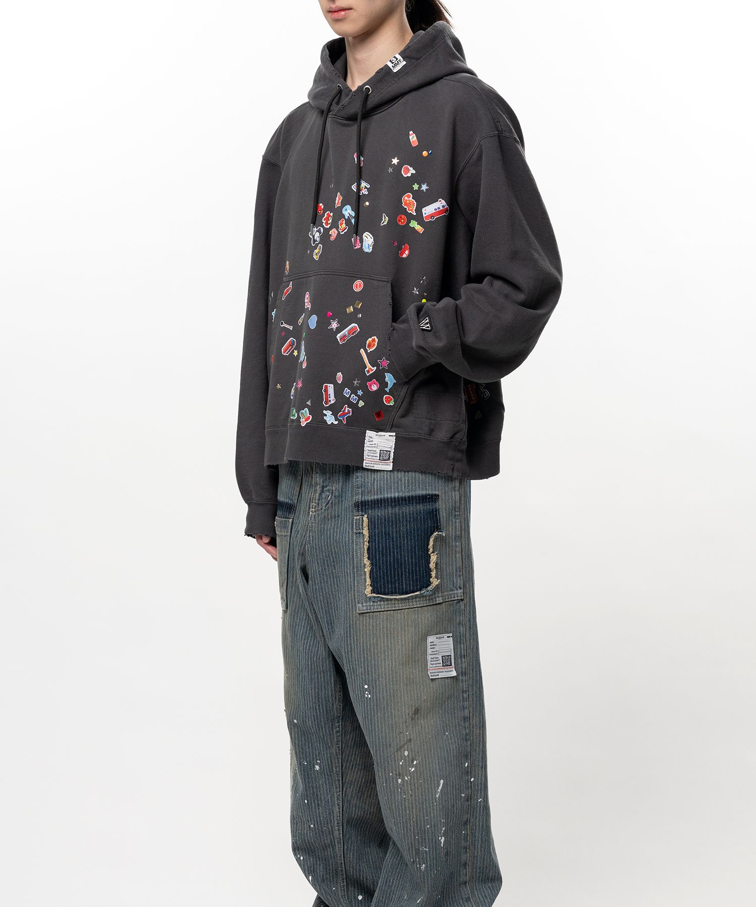 Kids Sticker Printed Hoodie