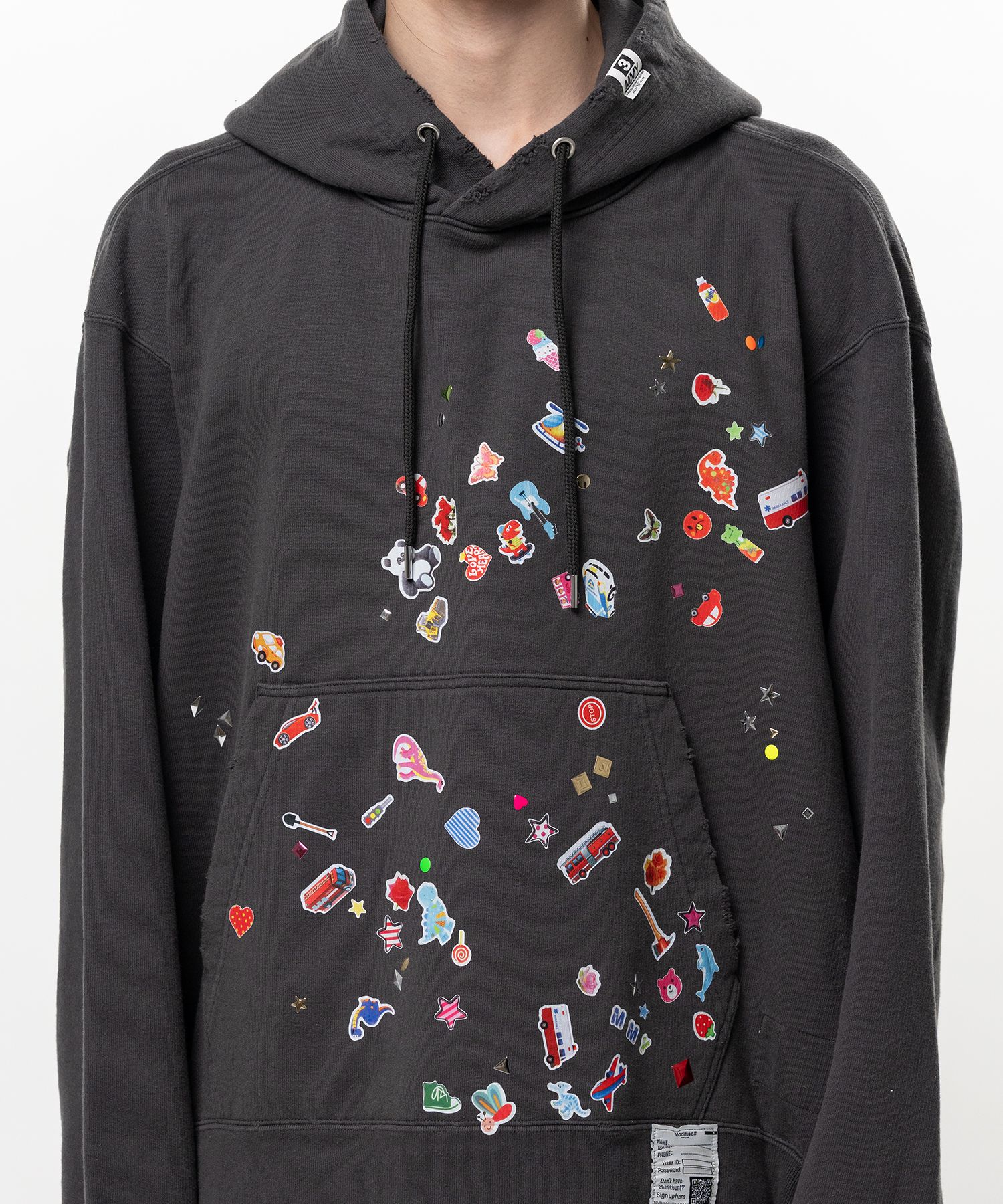 Kids Sticker Printed Hoodie