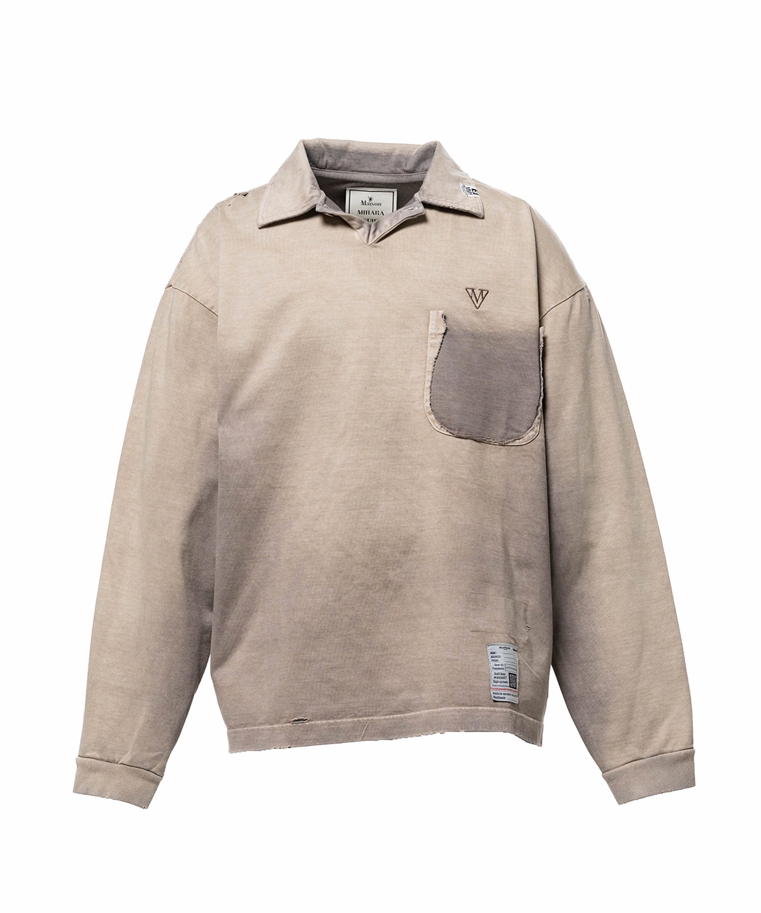 Sun Faded Like Collared Long Sleeve T-shirt