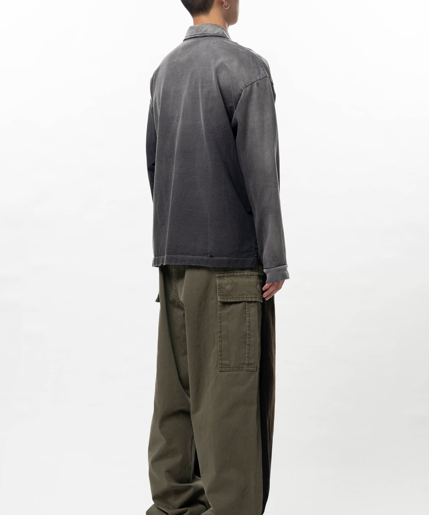 Sun Faded Like Collared Long Sleeve T-shirt