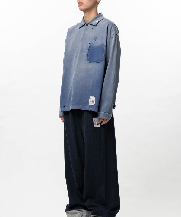 Sun Faded Like Collared Long Sleeve T-shirt