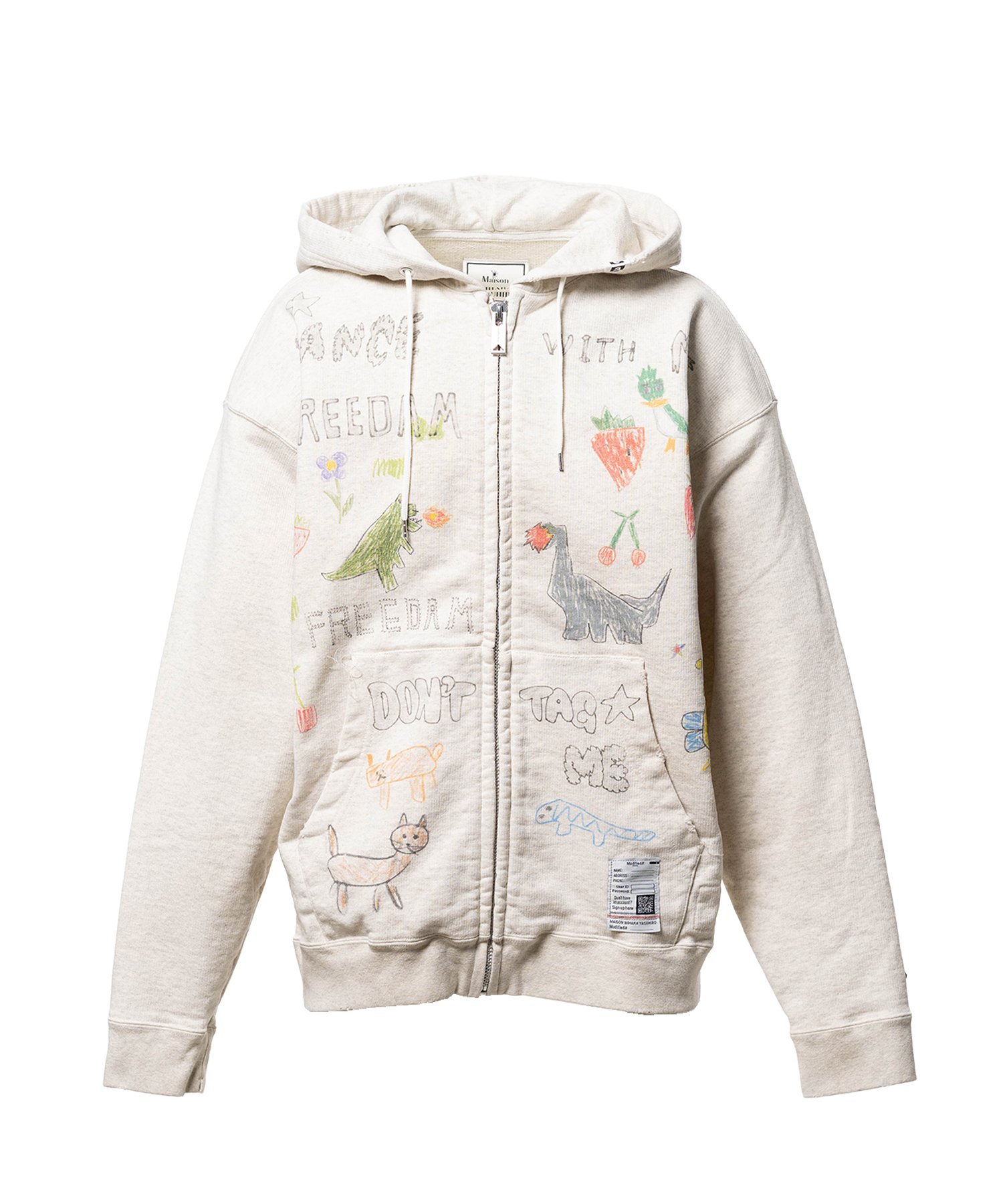 Kids Doodle Printed Zip-up Hoodie