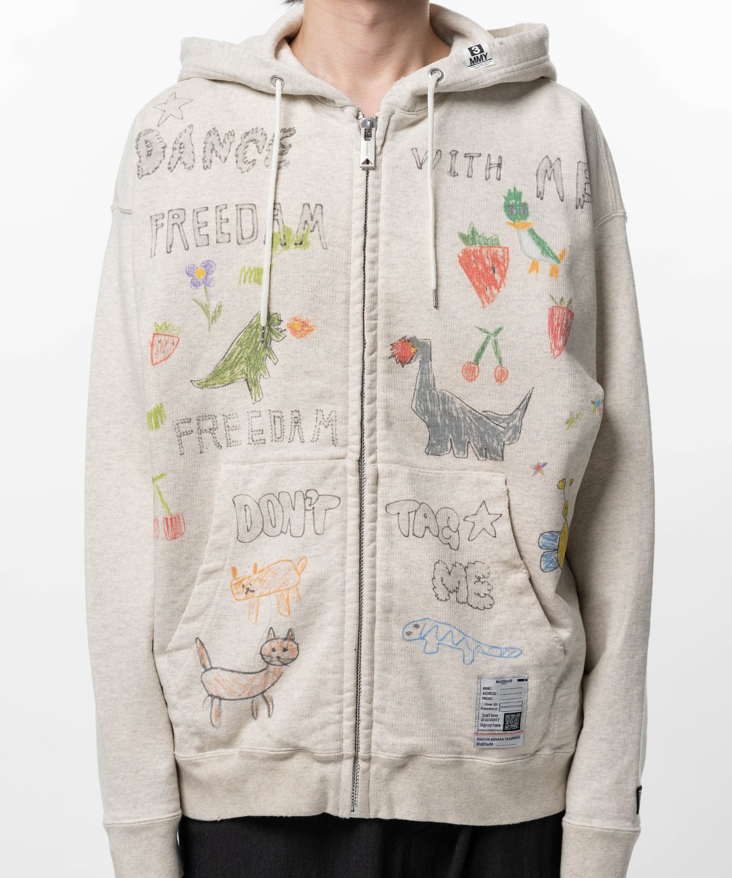 Kids Doodle Printed Zip-up Hoodie
