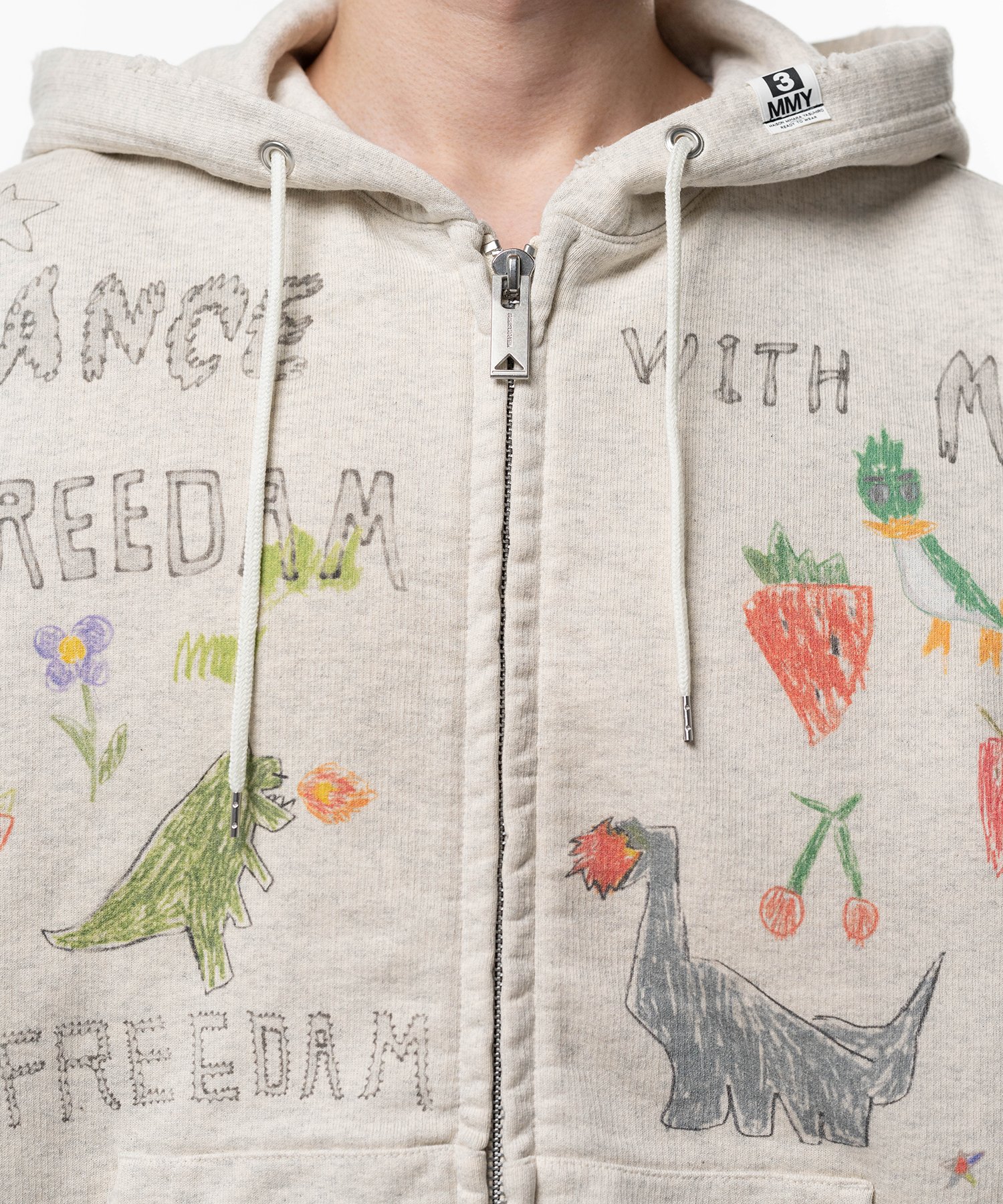 Kids Doodle Printed Zip-up Hoodie