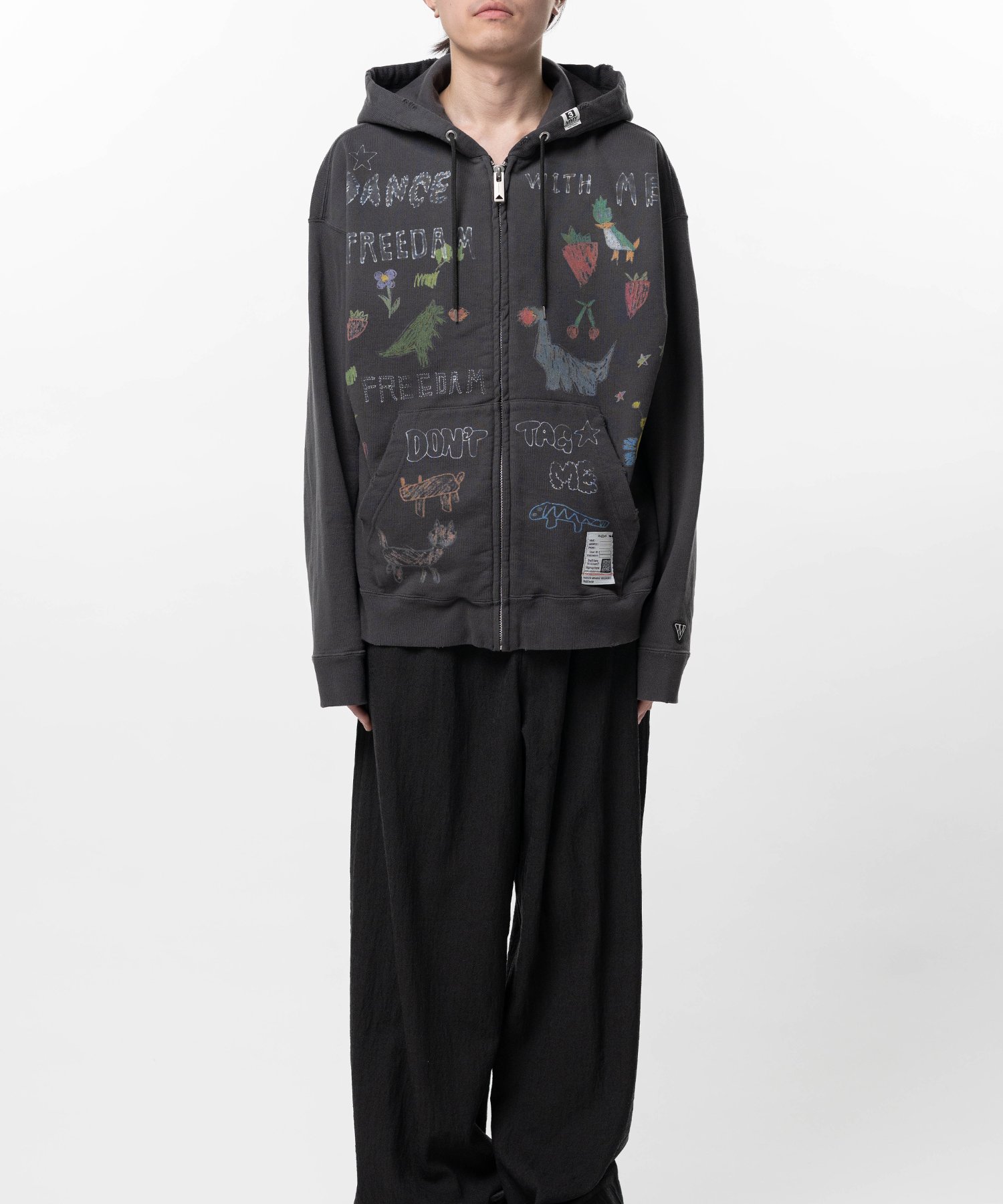 Kids Doodle Printed Zip-up Hoodie