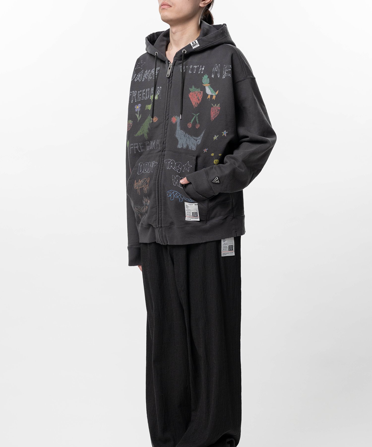 Kids Doodle Printed Zip-up Hoodie