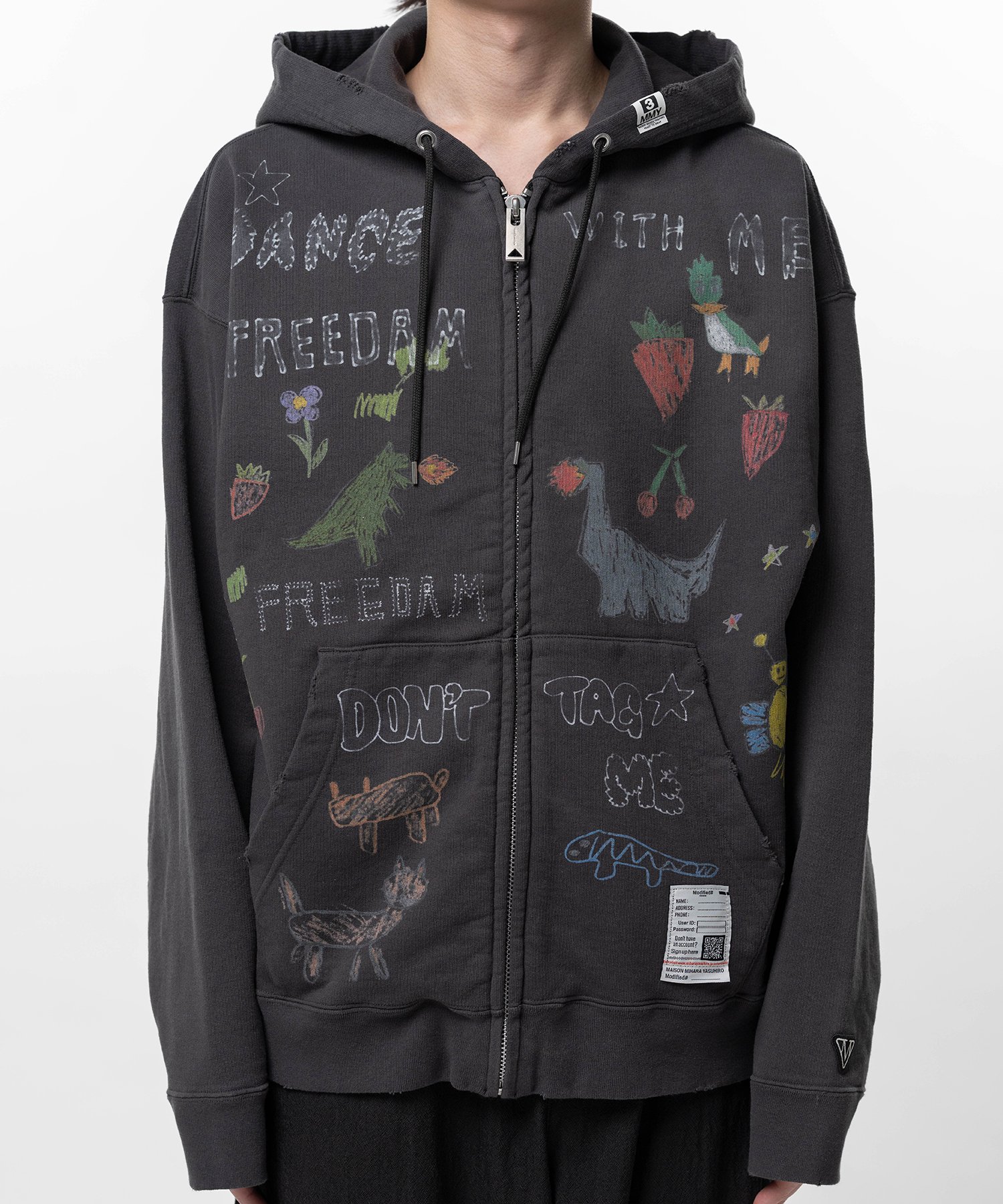 Kids Doodle Printed Zip-up Hoodie