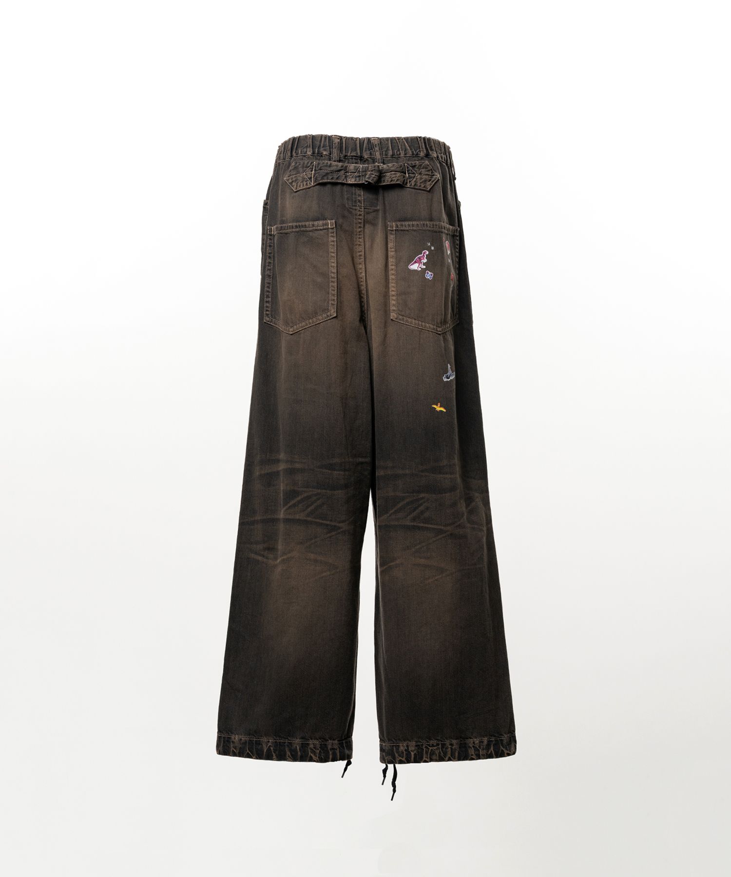 Kids Sticker Printed Baker Denim Pants