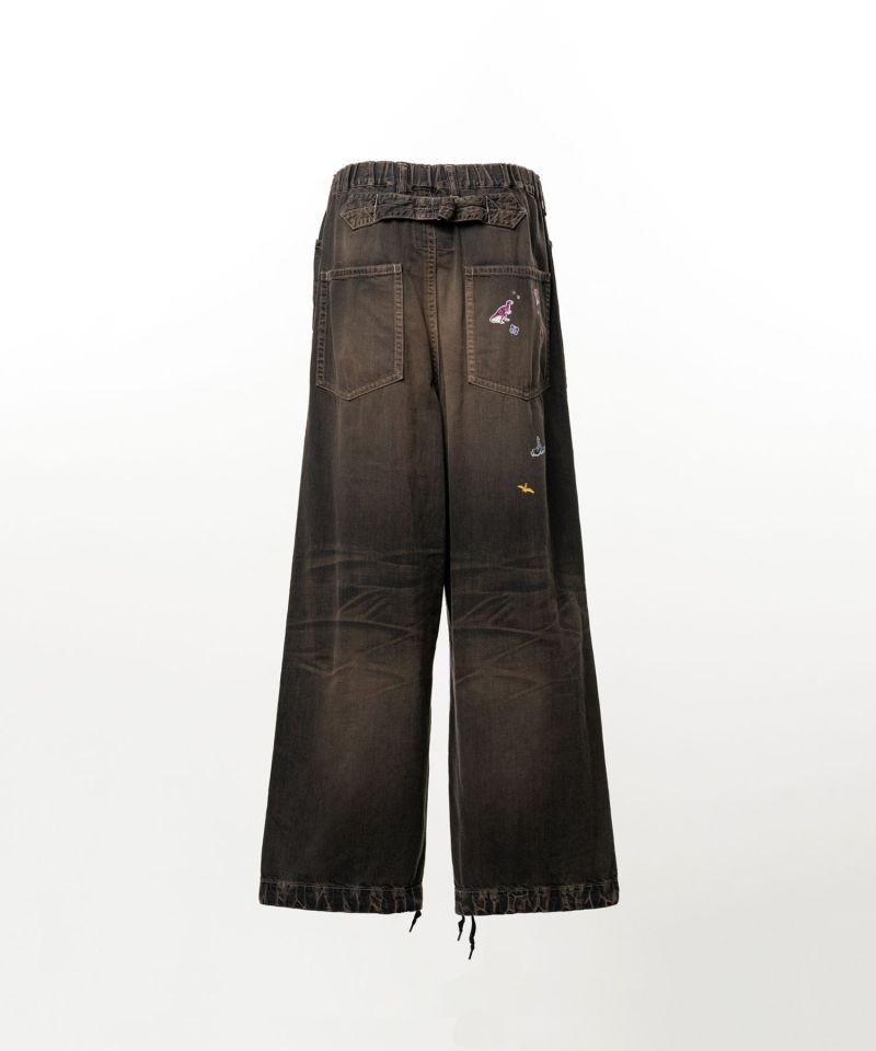 Kids Sticker Printed Baker Denim Pants