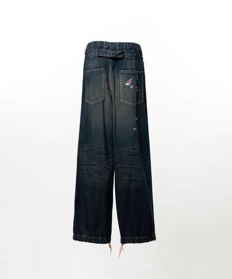 Kids Sticker Printed Baker Denim Pants