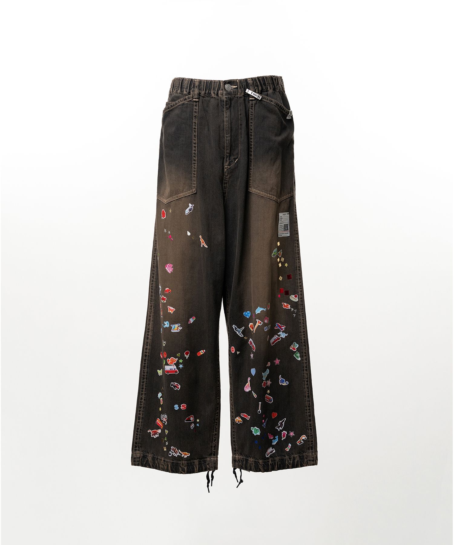 Kids Sticker Printed Baker Denim Pants