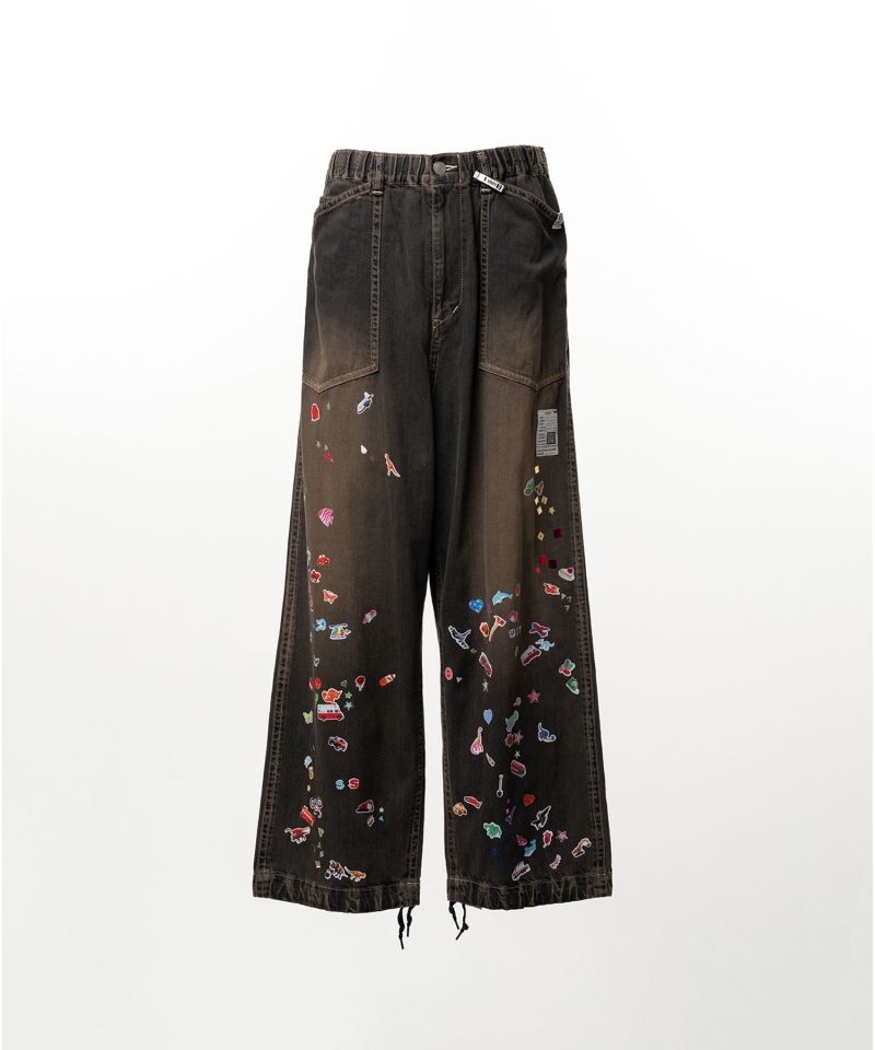 Kids Sticker Printed Baker Denim Pants