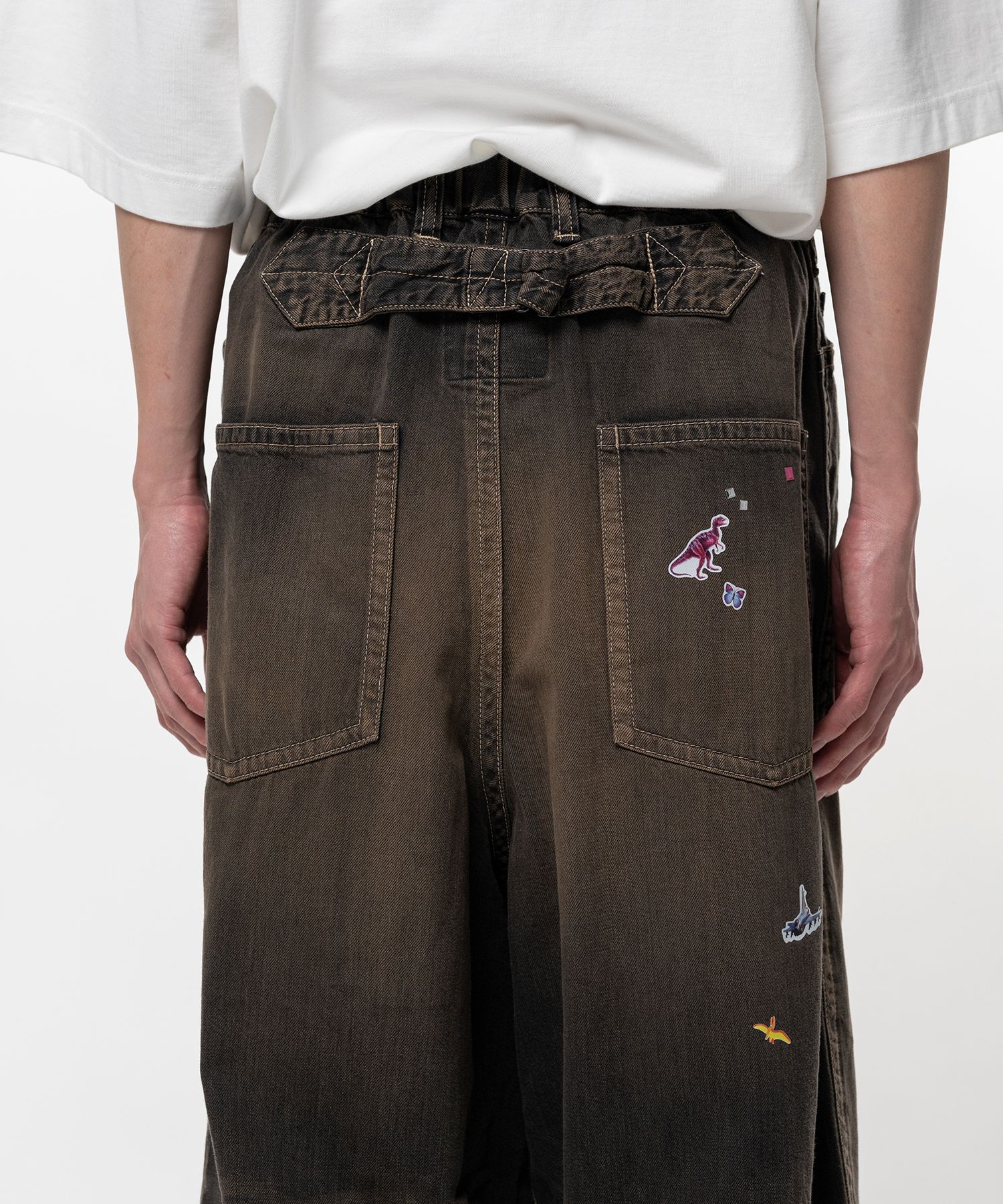 Kids Sticker Printed Baker Denim Pants