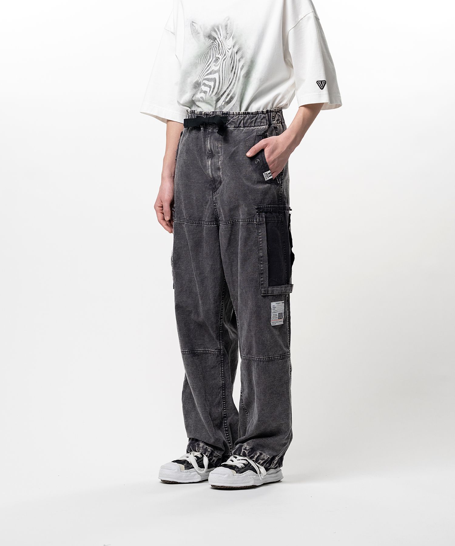 Cotton Satin Cargo Pants