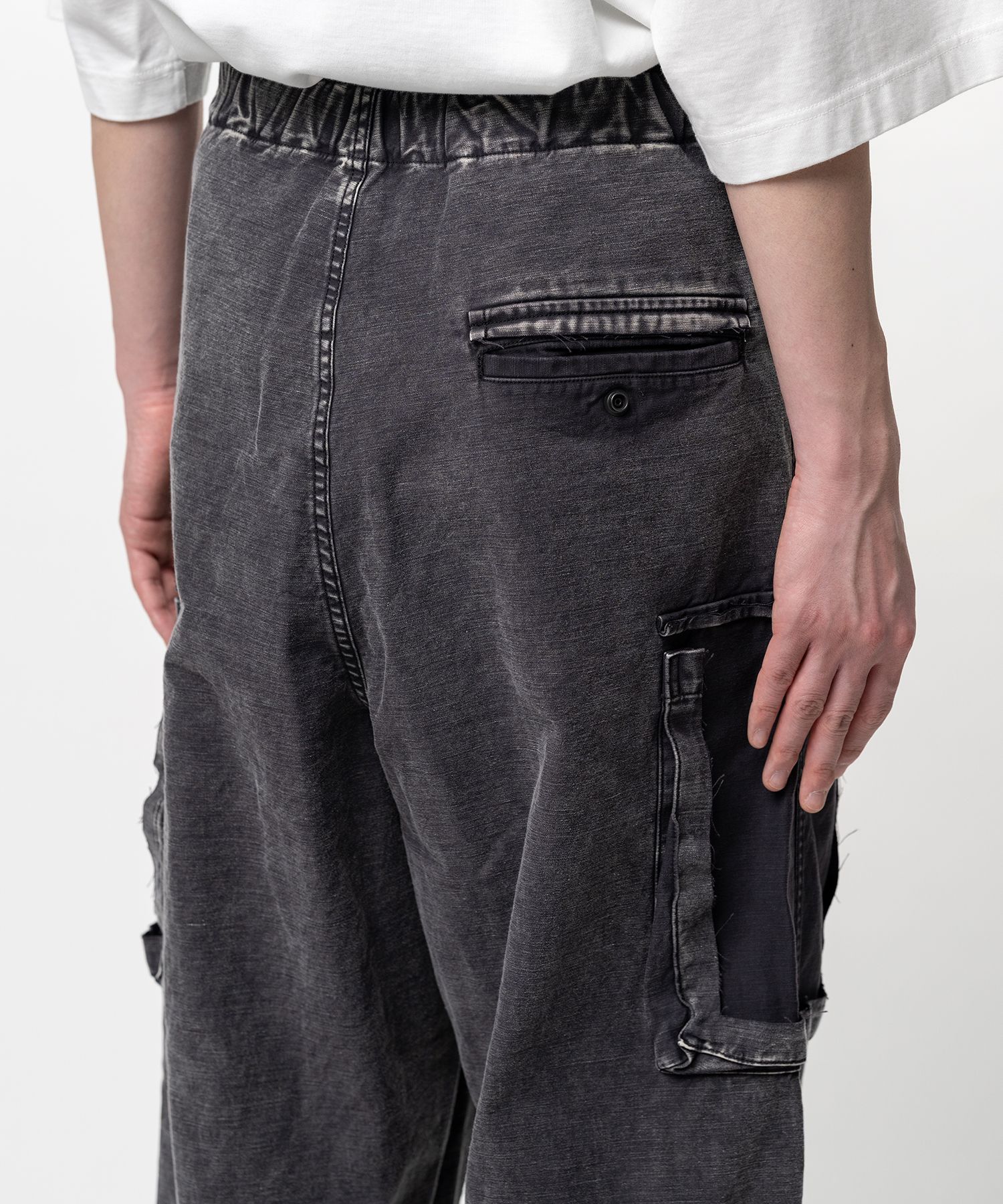 Cotton Satin Cargo Pants