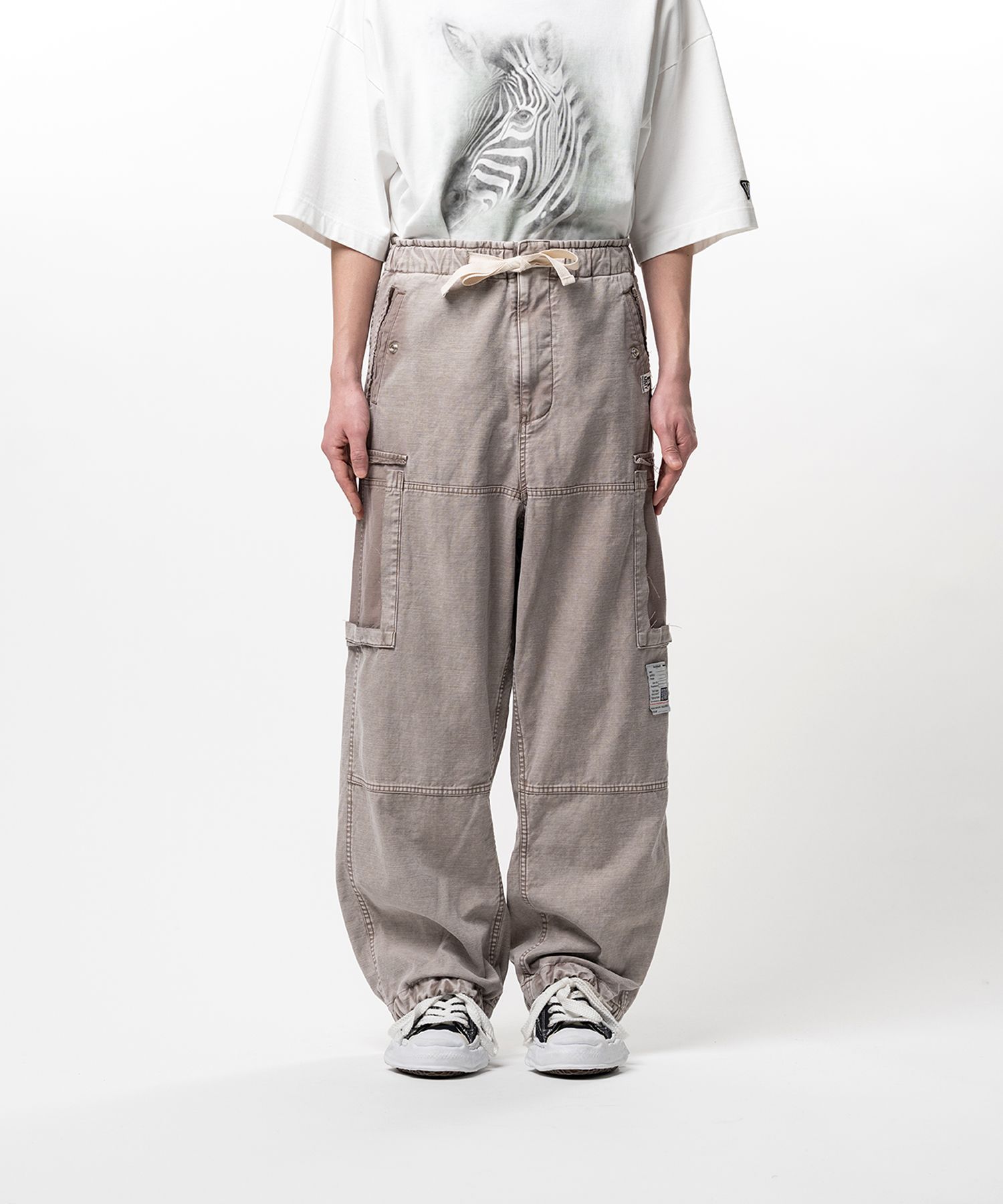 Cotton Satin Cargo Pants