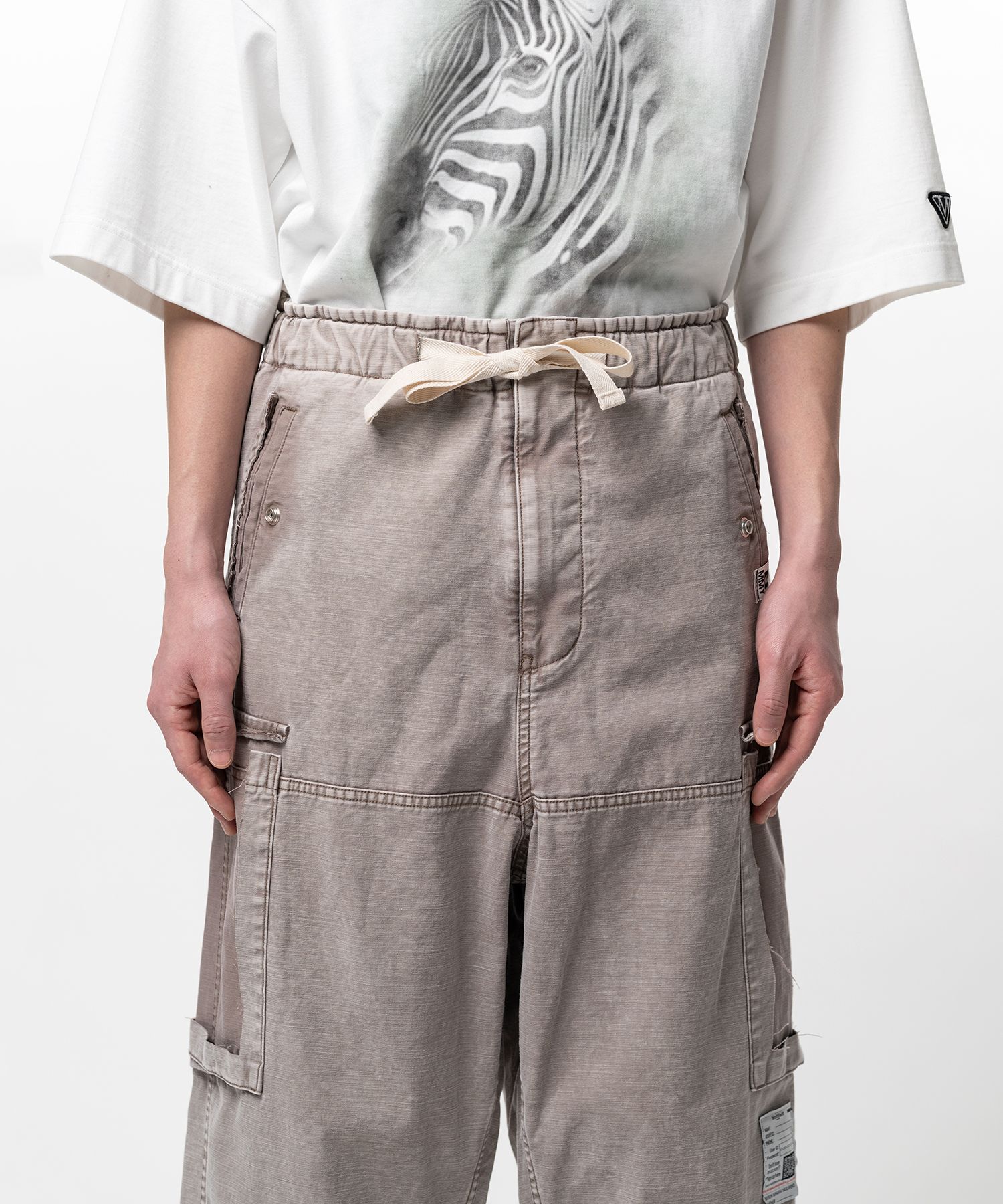 Cotton Satin Cargo Pants