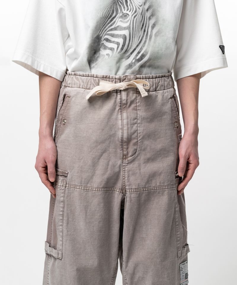 Cotton Satin Cargo Pants