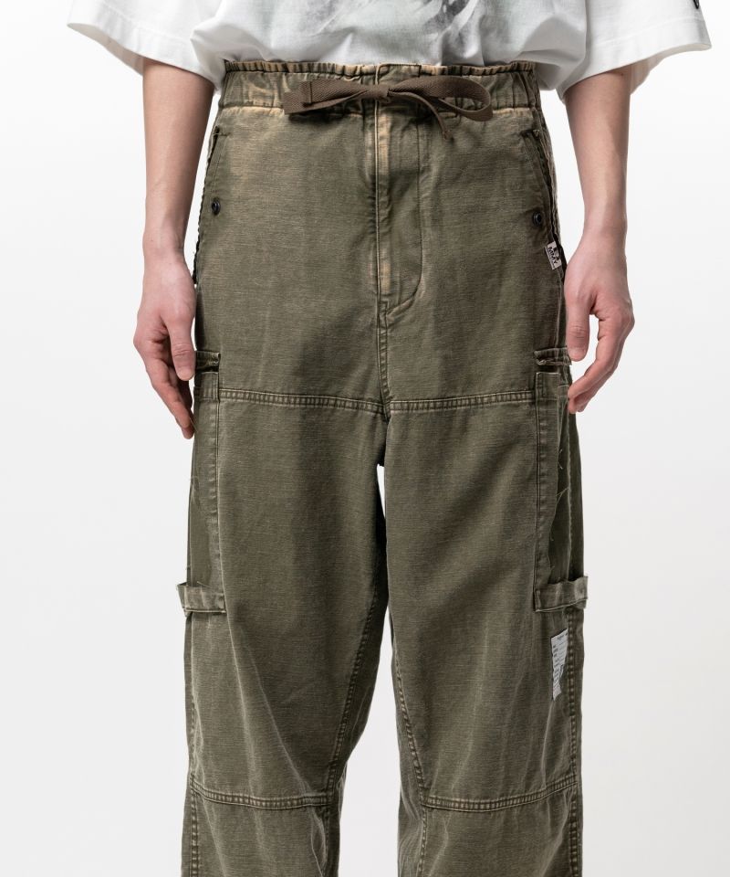 Cotton Satin Cargo Pants