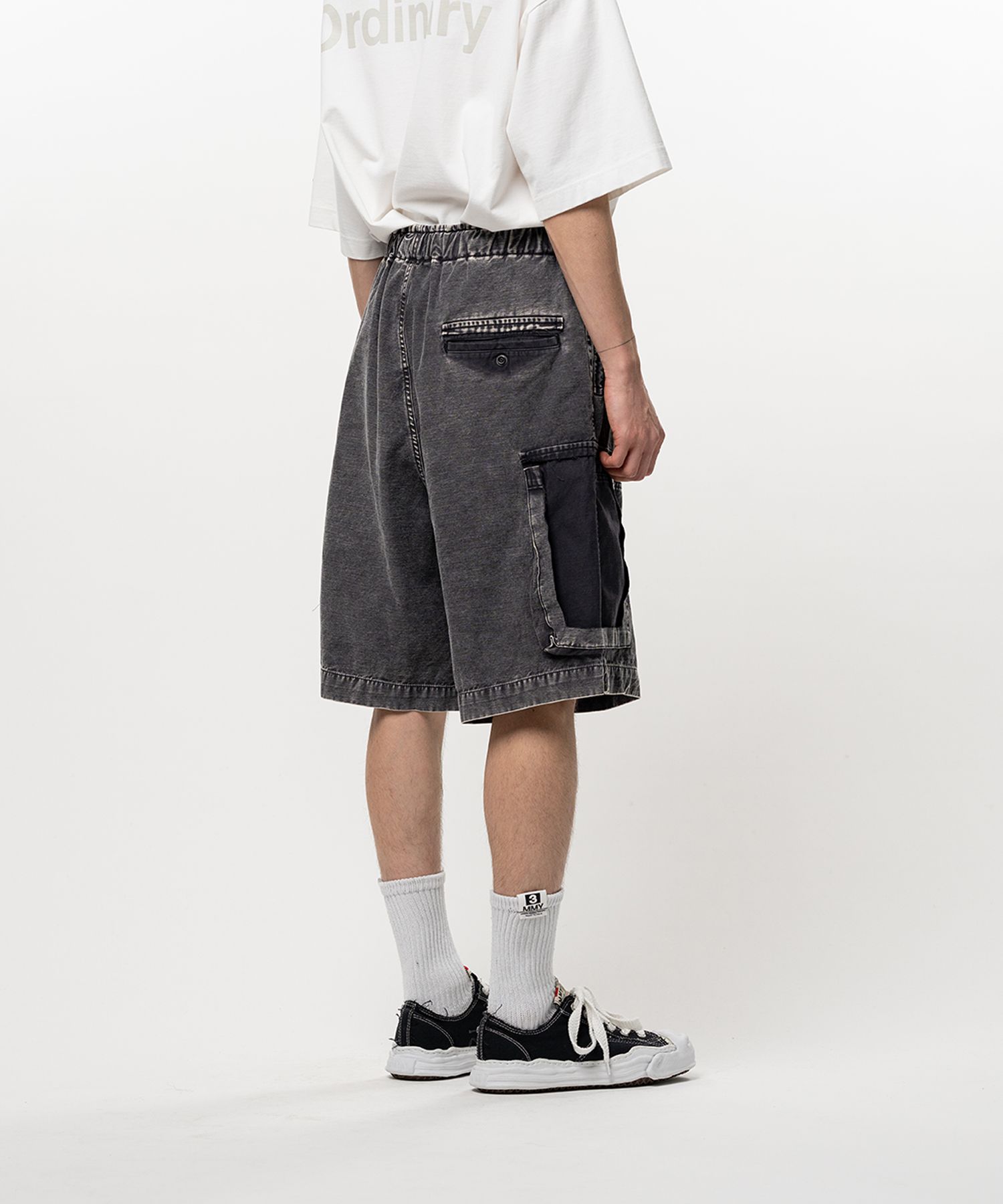 Cotton Satin Cargo Shorts