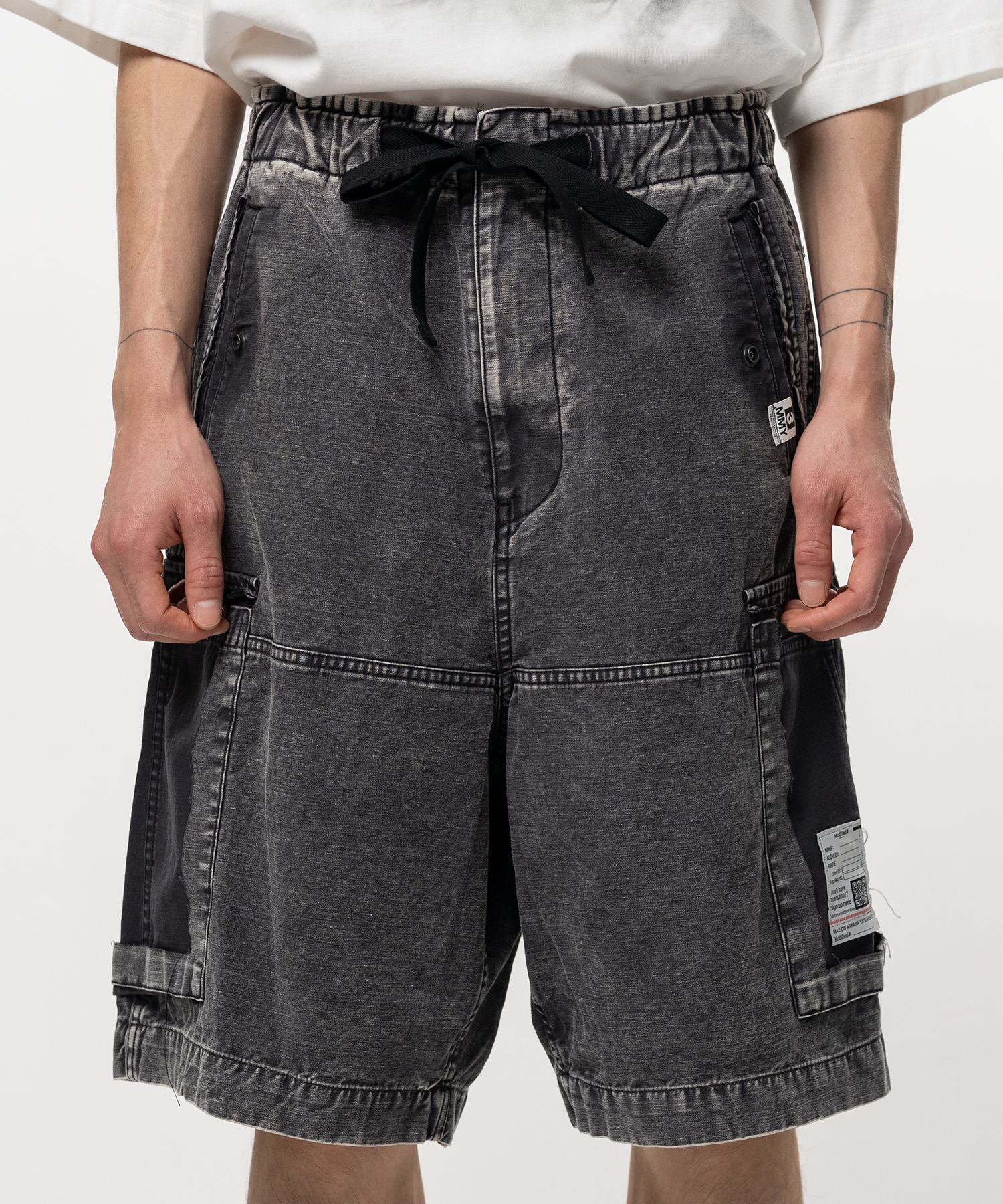 Cotton Satin Cargo Shorts