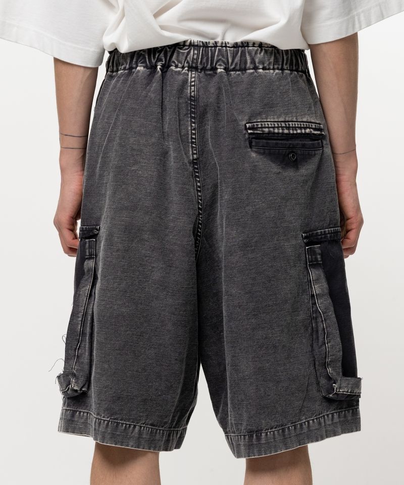 Cotton Satin Cargo Shorts