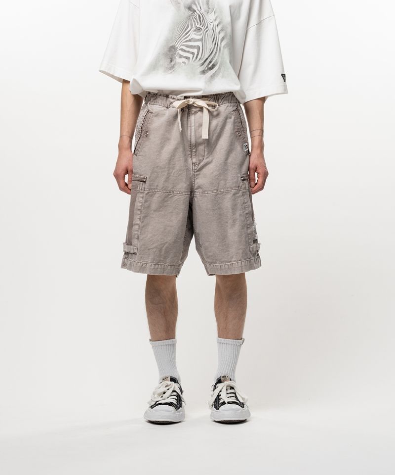 Cotton Satin Cargo Shorts
