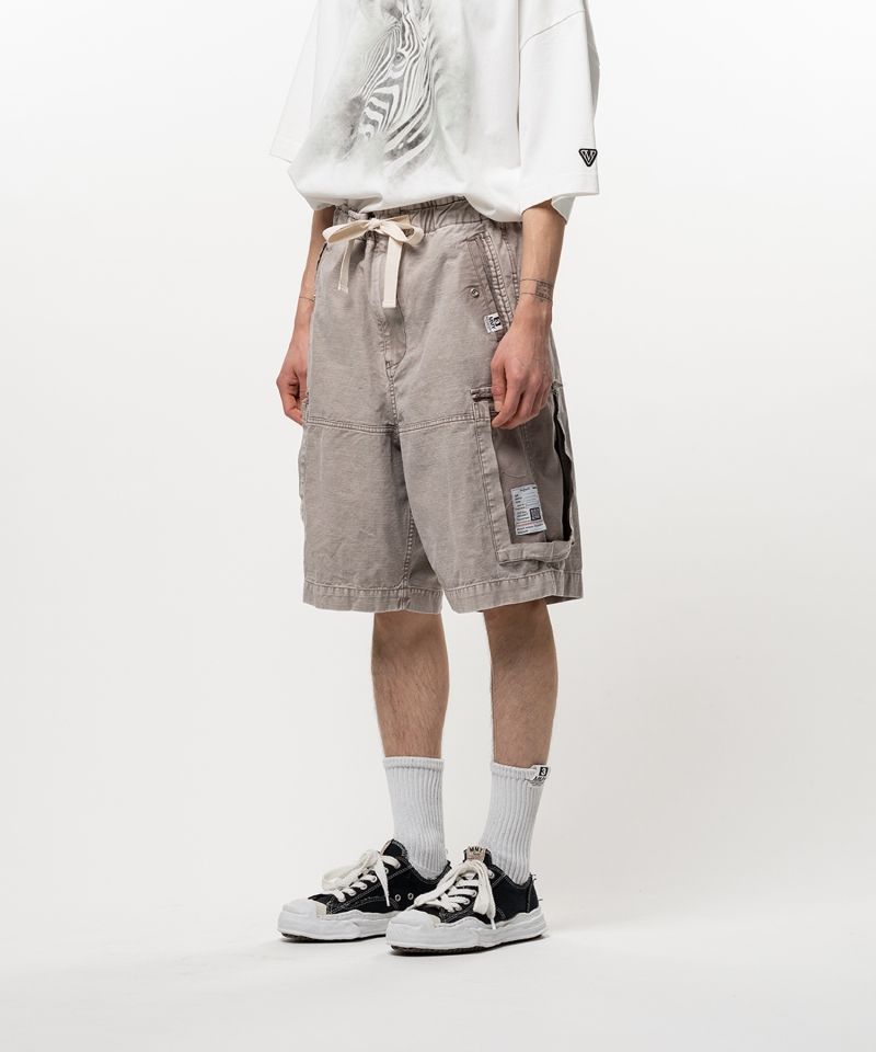 Cotton Satin Cargo Shorts