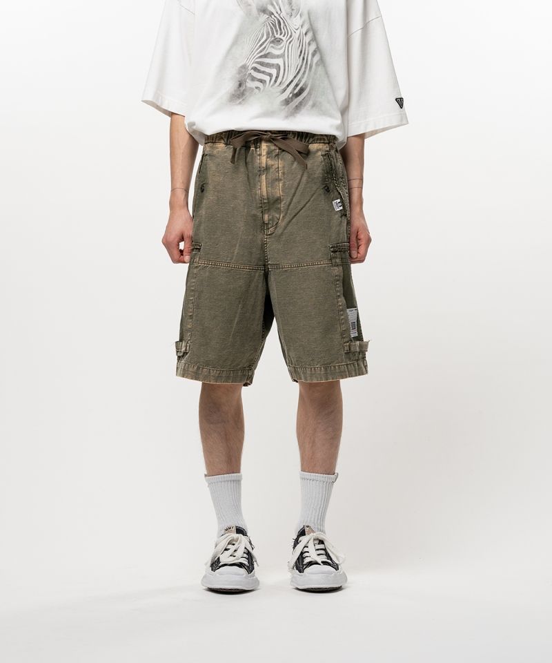Cotton Satin Cargo Shorts