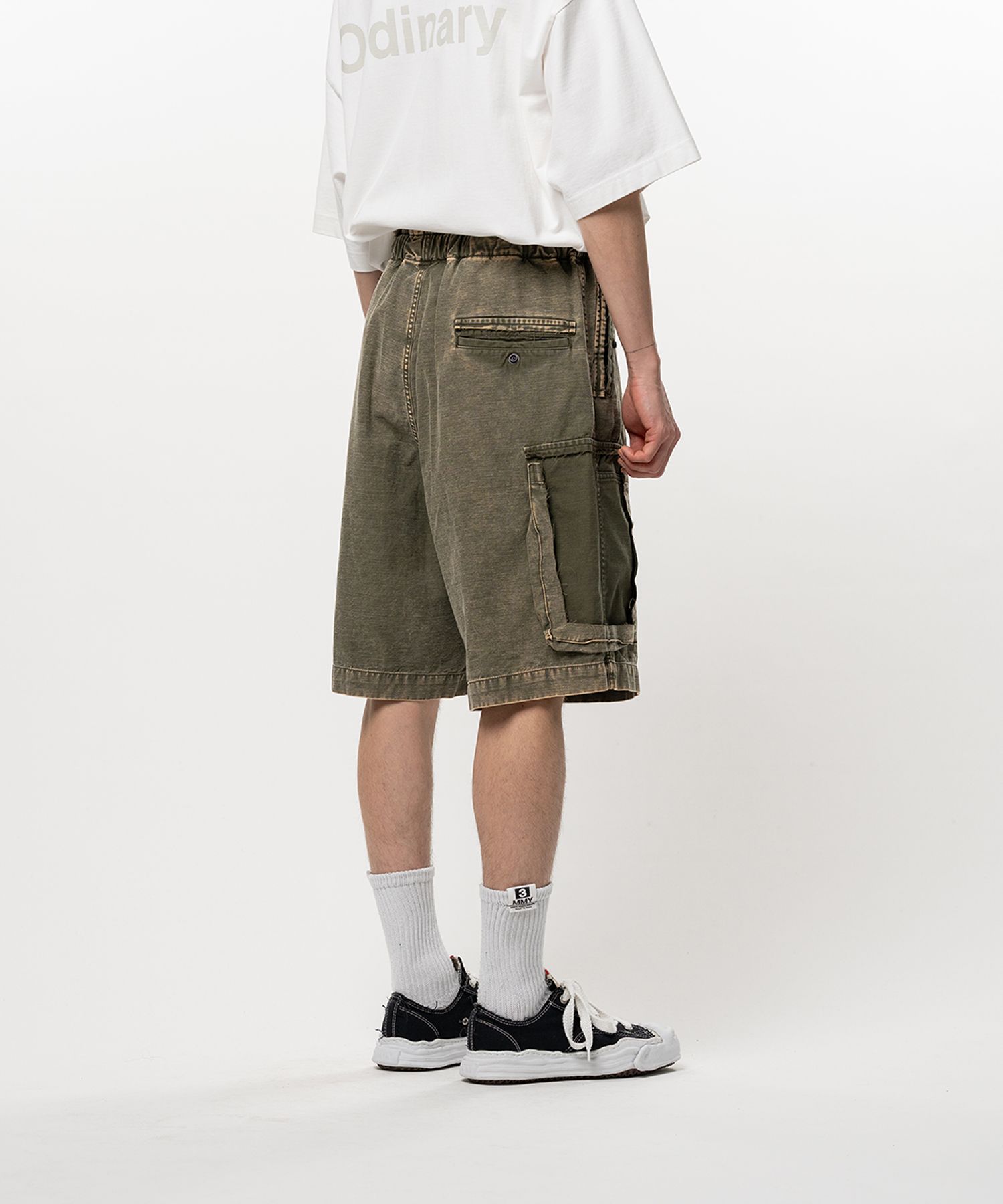 Cotton Satin Cargo Shorts