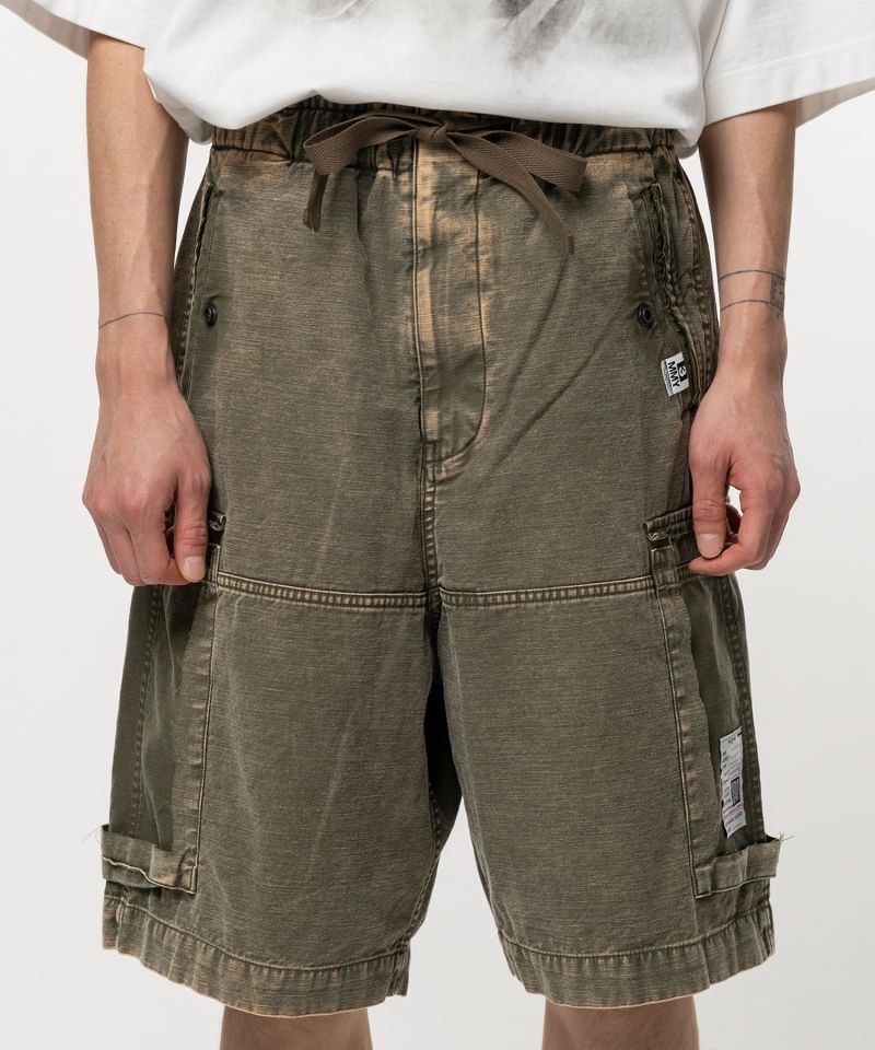 Cotton Satin Cargo Shorts