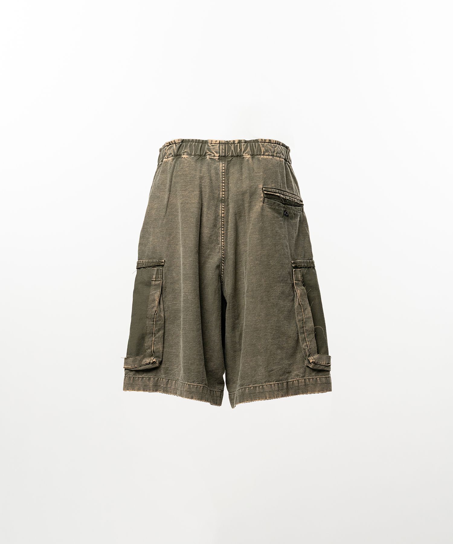 Cotton Satin Cargo Shorts