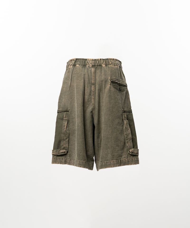 Cotton Satin Cargo Shorts