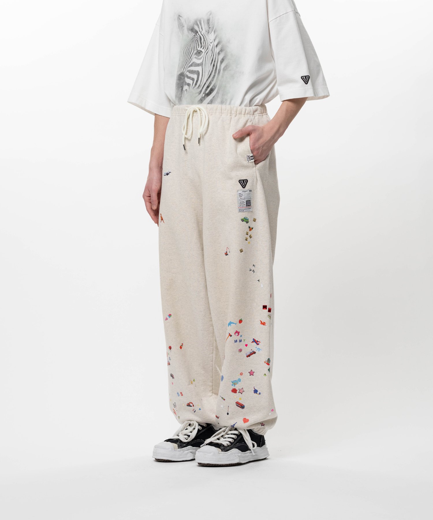 Kids Sticker Printed Sweat Pants