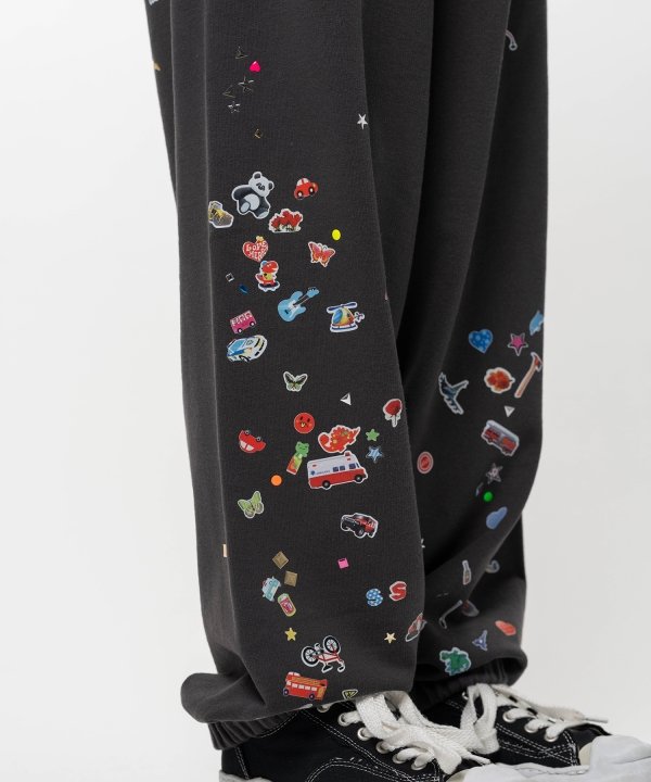 Kids Sticker Printed Sweat Pants