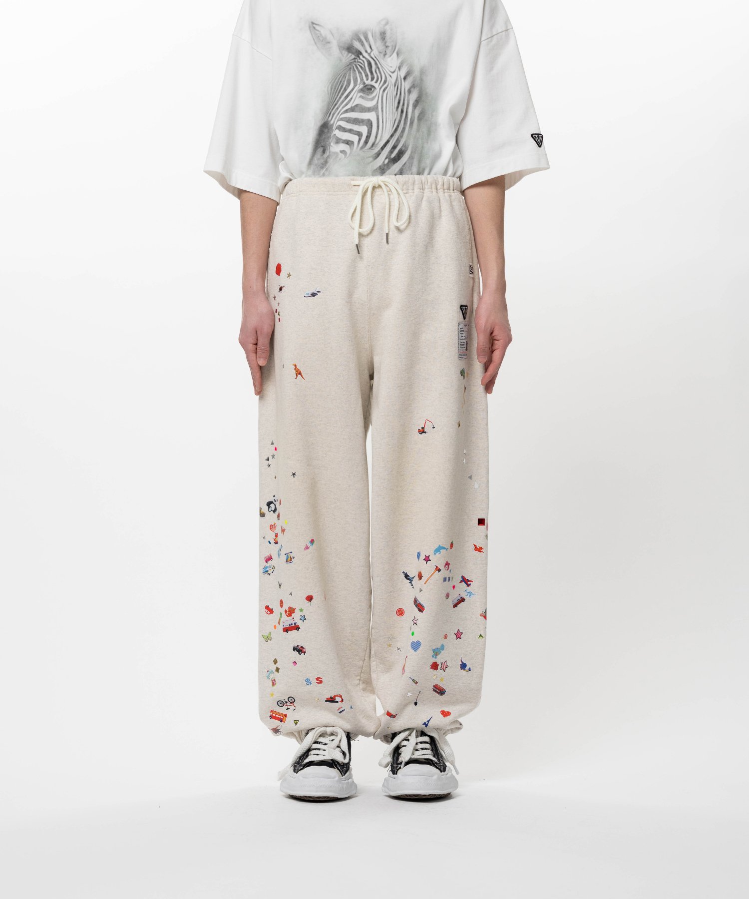 Kids Sticker Printed Sweat Pants