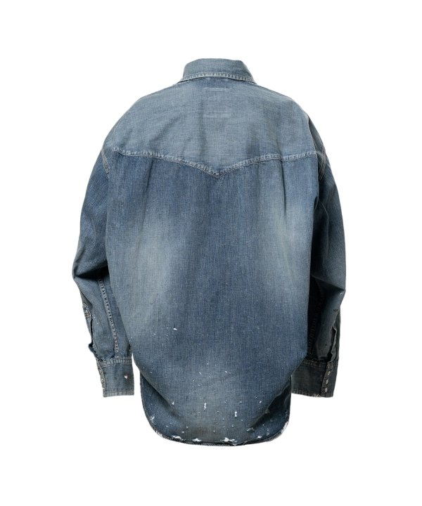 Kids Sticker Printed Denim Shirt