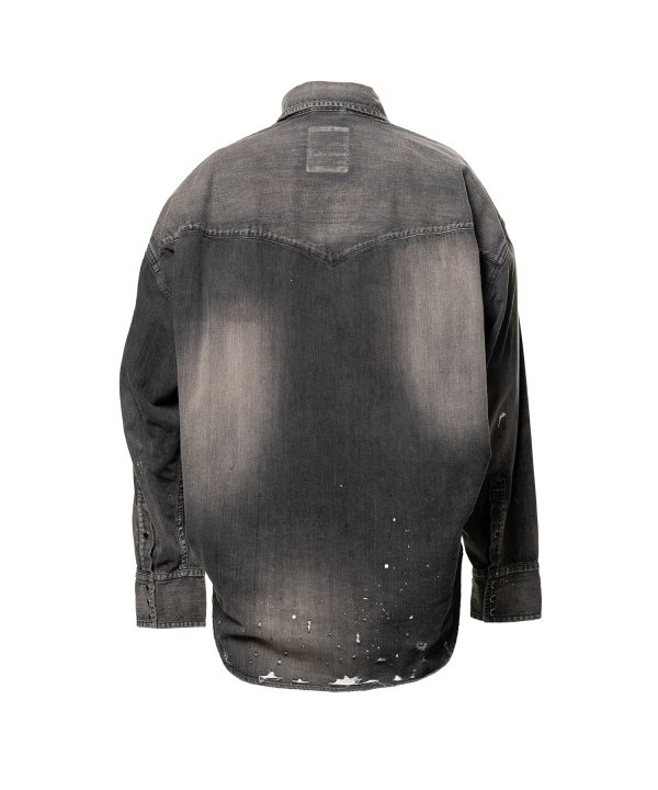 Kids Sticker Printed Denim Shirt