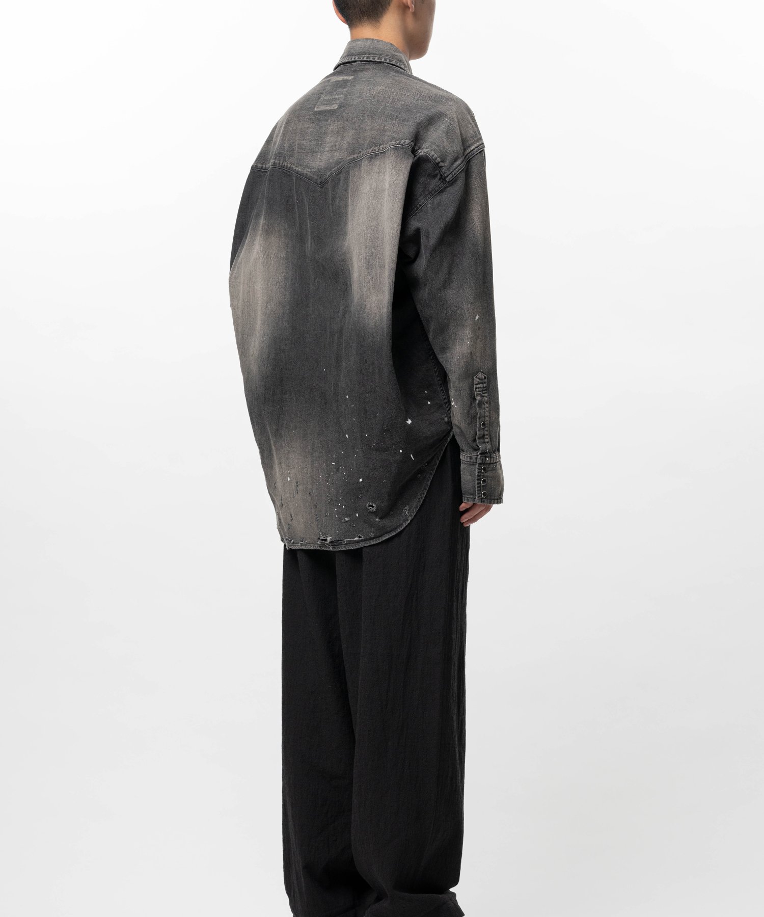 Kids Sticker Printed Denim Shirt