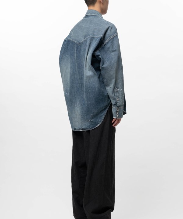 Kids Sticker Printed Denim Shirt