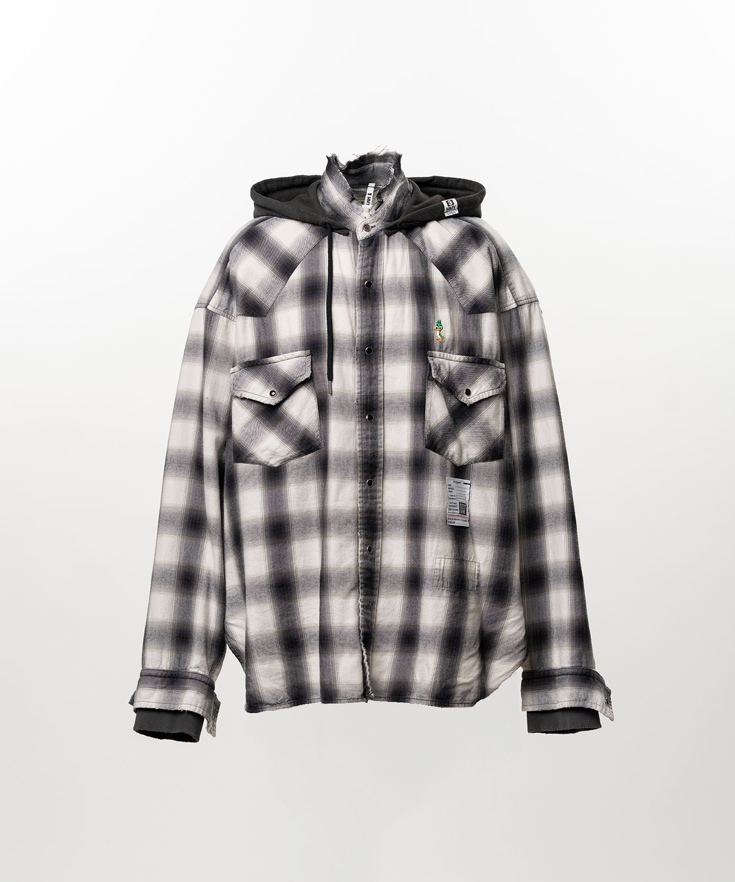 Hoodie Combine Checkered Shirt