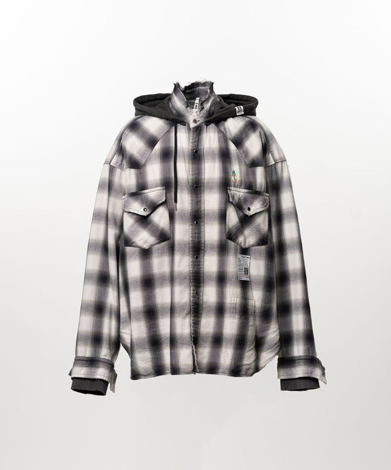 Hoodie Combine Checkered Shirt