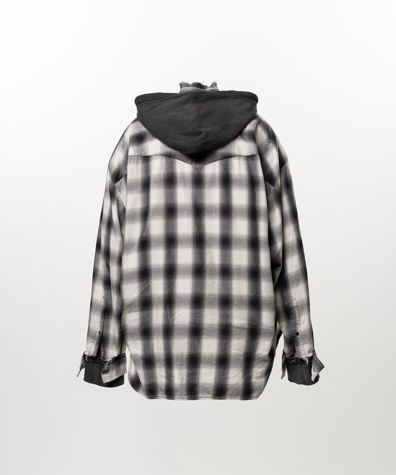 Hoodie Combine Checkered Shirt