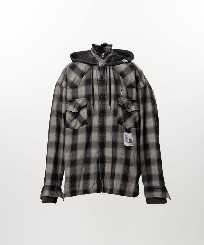 Hoodie Combine Checkered Shirt