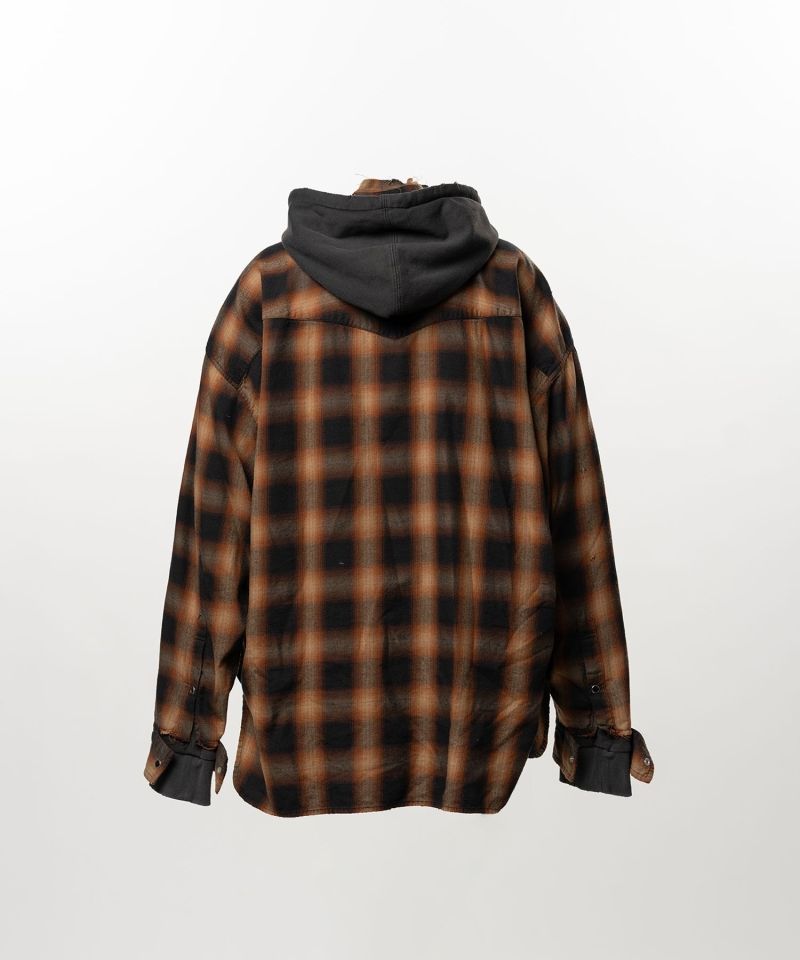 Hoodie Combine Checkered Shirt